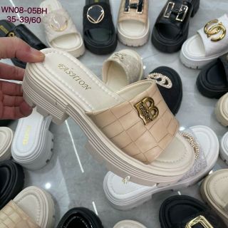 Dép nữ quai ngang đế bánh mỳ phối chữ siêu đẹp WN08
