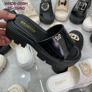 Dép nữ quai ngang đế bánh mỳ phối chữ siêu đẹp WN08