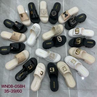 Dép nữ quai ngang đế bánh mỳ phối chữ siêu đẹp WN08