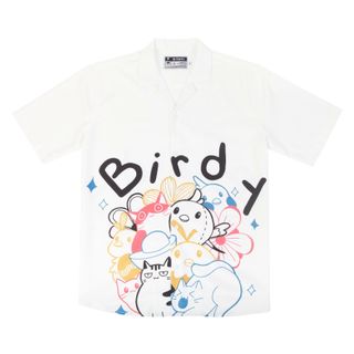 ÁO SƠMI BIRDY CAT & BIRDY FUNNI DESIGN SHIRT/White giá sỉ