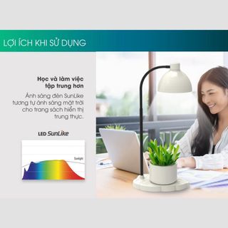 [Chính Hãng] Đèn bàn học sinh 8W Rạng Đông LED Sunlike bảo vệ mắt, cảm ứng chạm, điều chỉnh độ sáng và màu sắc (RL-60)