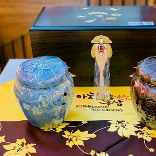 Cao hồng sâm hũ đôi Achimmadang hộp gỗ Hàn Quốc