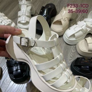 Sandal nữ chất da mềm đế bánh mỳ cao F233