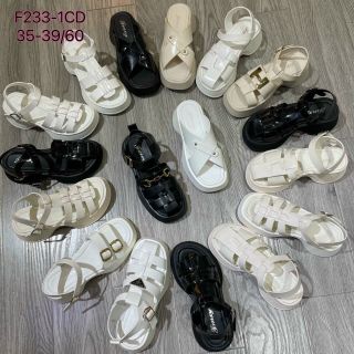 Sandal nữ chất da mềm đế bánh mỳ cao F233