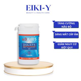 Dầu Nhuyễn Thể Omega 3 Krill-S SHIRATORI - Bổ não, giảm cholesterol, giảm đau xương khớp - 60 viên
