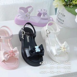 Sandal trẻ emquai ngang đính nơ xinh xắn F241