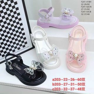 Sandal trẻ emquai ngang đính nơ xinh xắn F241