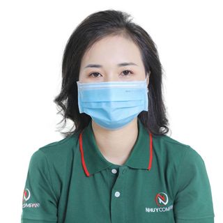 Khẩu trang y tế 4 lớp màu xanh (giấy lọc) - Ny Protect Mask - Như Ý Company giá sỉ