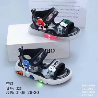 Sandal trẻ em quai ngang đế gắn đèn led siêu chất F013
