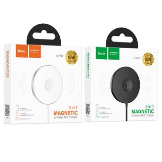 Đế sạc không dây từ tính Hoco CW41 15W, dùng cho điện thoại, tai nghe, đồng hồ thông minh