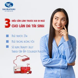 Thạch tế bào gốc PREMIUM BEAUTY JELLY SHIRATORI - Thạch Collagen và tinh chất nhau thai ngăn ngừa lão hóa tăng cường sức khỏe - 20 Thanh