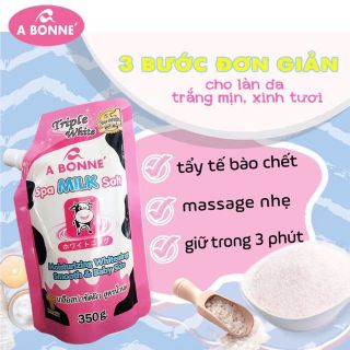 Muối Tắm Sữa Bò- Hàng Xịn - Tẩy Tế Bào Chết A Bonne Spa Milk Salt Chính Hãng