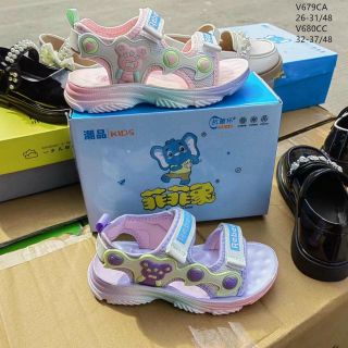 Sandal trẻ em quai ngang phối họa tiết gấu đẹp V679