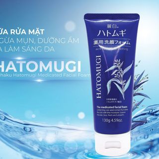 Sữa rửa mặt Hatomugi Cleansing Foam , Trắng da ngừa mụn tuýp 130g hạt Ý Dĩ từ Nhật Bản D’Carin