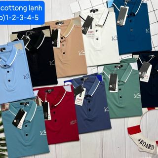 Áo polo nam thể thao chất vải thun cá sấu phối sọc viền tay cổ bẻ