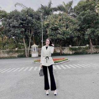 Quần nữ ống loe dáng dài cạp cao co giãn 4 chiều
