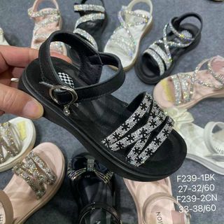 Sandal trẻ em đế cao su mềm phối kim tuyến đẹp F239