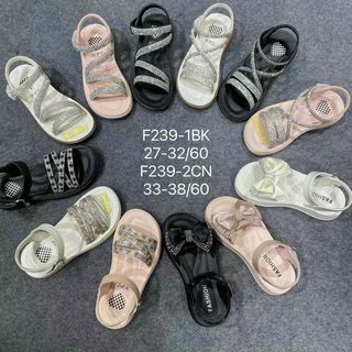 Sandal trẻ em đế cao su mềm phối kim tuyến đẹp F239
