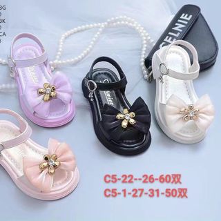 Sandal trẻ em chất da mềm đính nơ xinh xắn F241