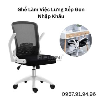 Ghế xoay văn phòng lưng lưới xếp gập 90 độ khung nhựa trắng đẹp nhập khẩu CE4520-M giá sỉ