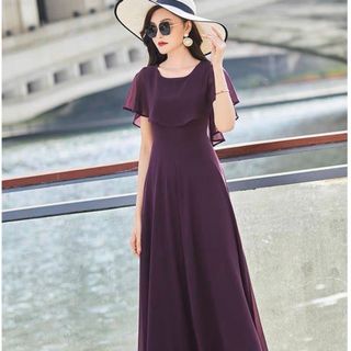 ĐẦM MAXI CỔ TRÒN BÈO- DT1724