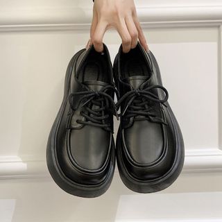 Giày Oxford nữ da mềm mịn đế cao 5cm
