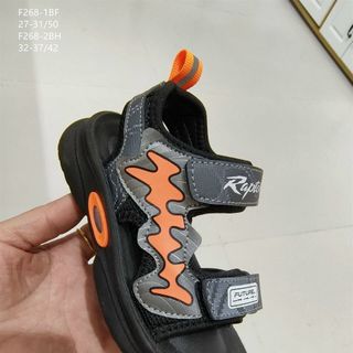 Sandal trẻ em màu đen quai dán đế nhẹ F268