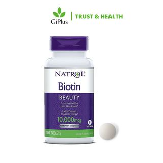 Viên Uống Hỗ Trợ Mọc Tóc, Móng Natrol Biotin 10.000mcg (100 Viên/Lọ)