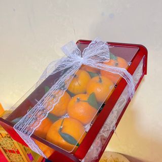 Hộp quà chữ nhật nắp mica trong, đựng hoa quả, quà