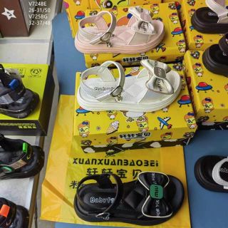 Sandal trẻ em quai ngang da mềm đính nơ xinh xắn V724