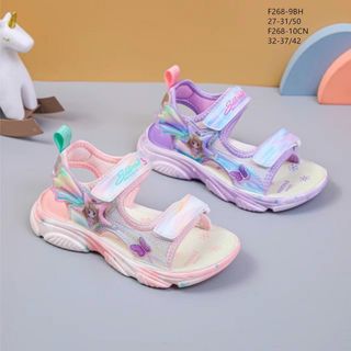 Sandal bé gái quai ngang dán họa tiết cô gái F268 giá sỉ