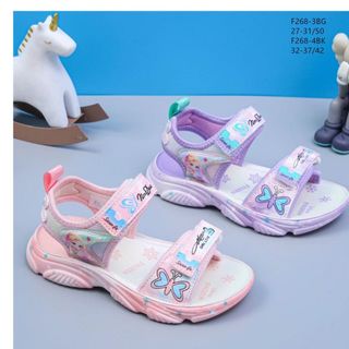 Sandal trẻ em quai ngang dán họa tiết cô gái F268