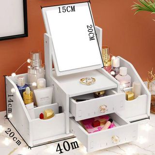 KỆ ĐỰNG MỸ PHẨM 2 NGĂN CÓ GƯƠNG VUÔNG
