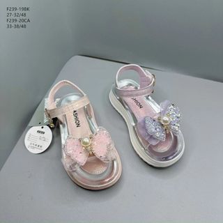 Sandal trẻ em quai ngang đính nơ gấu đẹp F239