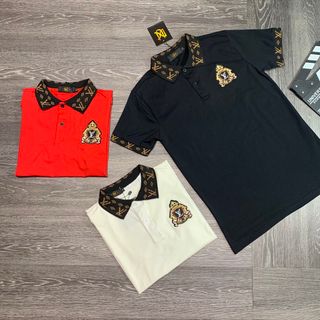 Áo Cổ Trụ Nam thêu Lv