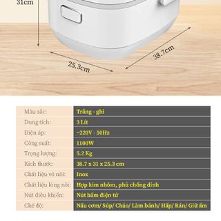 TSUKI Nồi cơm điện tử IH, cao tần	TS-RC30HI