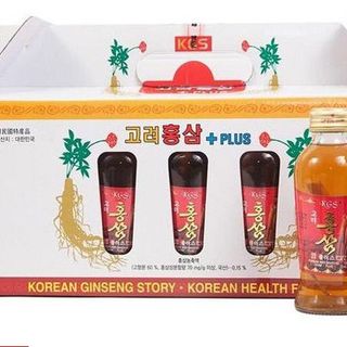 Nước hồng sâm Hàn Quốc chính hãng KGS hộp 10 chai có củ sâm tươi