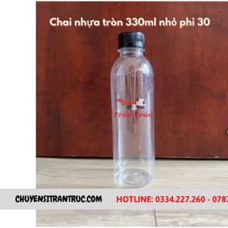 Chai Nhựa PET Tròn 330ml Miệng nhỏ | Chai Đựng Trà sữa sương sáo giá sỉ