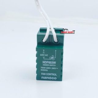 Chiết áp quạt trần NANOCO màu trắng tuyết, lắp vừa mặt Panasonic Wide - NDF603WL