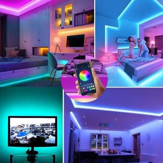 Dây Đèn LED 5M 10M 15M 20M 600LEDS LED RGB SMD 5050 2835 Có Điều Khiển Từ Xa