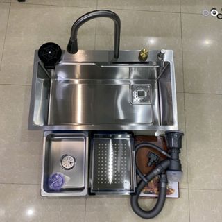 Chậu Rửa Bát 1 Hố kèm vòi rửa đa năng