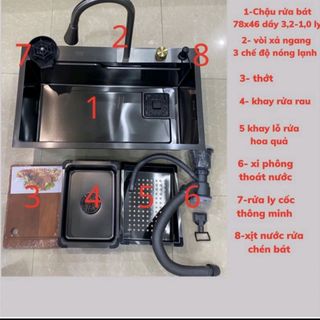 Chậu Rửa Bát 1 Hố kèm vòi rửa đa năng