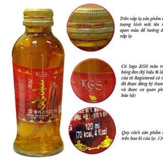Nước hồng sâm Hàn Quốc chính hãng KGS hộp 10 chai có củ sâm tươi