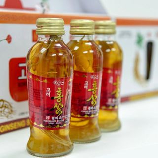 Nước hồng sâm Hàn Quốc chính hãng KGS hộp 10 chai có củ sâm tươi