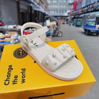 Sandal trẻ em quai ngang nhún đính ngọc trai xinh xắn V731
