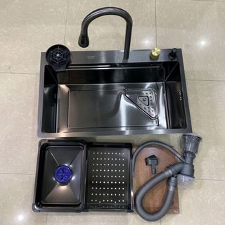 Chậu Rửa Bát 1 Hố kèm vòi rửa đa năng