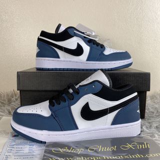 Giày jd1 thấp xanh navy bản trung cao cấp đủ size nam nữ full phụ kiện túi hộp bil box hộp bv shopchuotxinh