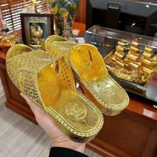 Dép tổ ong dát vàng 24k full size 38-43 đầy đủ bill box phụ kiện túi hộp king gold phân phối bởi shopchuotxinh