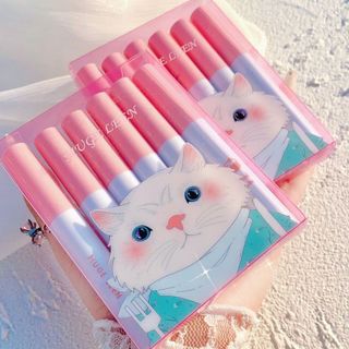 SET 6 THỎI SON KEM XINH XẮN, CHẤT LÌ LÂU TRÔI SK-PG259 MÈO HỒNG - SILKYGIRL