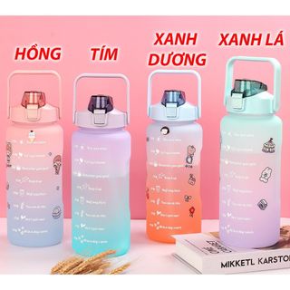 Bình Nước Chia Vạch Nhắc Giờ Uống Nước 2 Lít